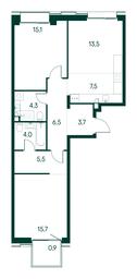 2-BD Apartment Sale, 76.7 sq. m. at Primavera, Volokolamskoye Highway, вл67, Moscow, Russia #2 2-BD Apartment Sale, 76.7 sq. m. at Primavera, Volokolamskoye Highway, вл67, Moscow, Russia #2