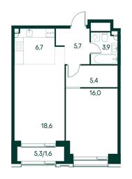 1-BD Apartment Sale, 57.9平方米 at Primavera, Volokolamskoye Highway, вл67, Moscow, Russia #3