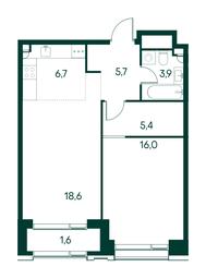 1-BD Apartment Sale, 57.9平方米 at Primavera, Volokolamskoye Highway, вл67, Moscow, Russia #2