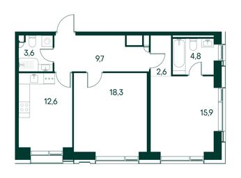 2-BD Apartment Sale, 67.5 sq. m. at Primavera, Volokolamskoye Highway, вл67, Moscow, Russia #3 2-BD Apartment Sale, 67.5 sq. m. at Primavera, Volokolamskoye Highway, вл67, Moscow, Russia #3