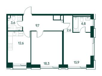 2-BD Apartment Sale, 67.5平方米 at Primavera, Volokolamskoye Highway, вл67, Moscow, Russia #2 2-BD Apartment Sale, 67.5平方米 at Primavera, Volokolamskoye Highway, вл67, Moscow, Russia #2