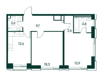 2-BD Apartment Sale, 67.5平方米 at Primavera, Volokolamskoye Highway, вл67, Moscow, Russia #3 2-BD Apartment Sale, 67.5平方米 at Primavera, Volokolamskoye Highway, вл67, Moscow, Russia #3