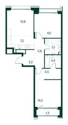 2-BD Apartment Sale, 73.8 sq. m. at Primavera, Volokolamskoye Highway, вл67, Moscow, Russia #2