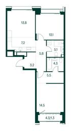 2-BD Apartment Sale, 73.8 sq. m. at Primavera, Volokolamskoye Highway, вл67, Moscow, Russia #3
