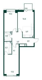 2-BD Apartment Sale, 80.1平方米 at Primavera, Volokolamskoye Highway, вл67, Moscow, Russia #2 2-BD Apartment Sale, 80.1平方米 at Primavera, Volokolamskoye Highway, вл67, Moscow, Russia #2