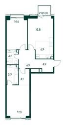 2-BD Apartment Sale, 80.1平方米 at Primavera, Volokolamskoye Highway, вл67, Moscow, Russia #3 2-BD Apartment Sale, 80.1平方米 at Primavera, Volokolamskoye Highway, вл67, Moscow, Russia #3