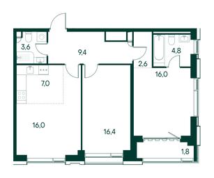 2-BD Apartment Sale, 77.6平方米 at Primavera, Volokolamskoye Highway, вл67, Moscow, Russia #2
