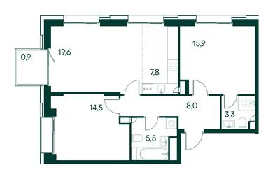 2-BD Apartment Sale, 75.5 sq. m. at Primavera, Volokolamskoye Highway, вл67, Moscow, Russia #2