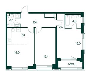 2-BD Apartment Sale, 77.6平方米 at Primavera, Volokolamskoye Highway, вл67, Moscow, Russia #3 2-BD Apartment Sale, 77.6平方米 at Primavera, Volokolamskoye Highway, вл67, Moscow, Russia #3