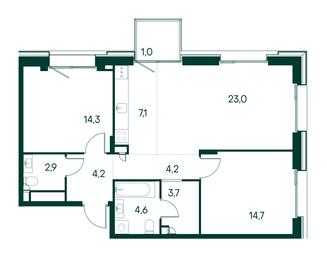 2-BD Apartment Sale, 79.7 sq. m. at Primavera, Volokolamskoye Highway, вл67, Moscow, Russia #2 2-BD Apartment Sale, 79.7 sq. m. at Primavera, Volokolamskoye Highway, вл67, Moscow, Russia #2