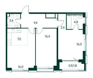 2-BD Apartment Sale, 77.6 sq. m. at Primavera, Volokolamskoye Highway, вл67, Moscow, Russia #3 2-BD Apartment Sale, 77.6 sq. m. at Primavera, Volokolamskoye Highway, вл67, Moscow, Russia #3