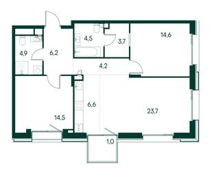 2-BD Apartment Sale, 83.9平方米 at Primavera, Volokolamskoye Highway, вл67, Moscow, Russia #2 2-BD Apartment Sale, 83.9平方米 at Primavera, Volokolamskoye Highway, вл67, Moscow, Russia #2