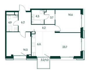 2-BD Apartment Sale, 83.9平方米 at Primavera, Volokolamskoye Highway, вл67, Moscow, Russia #3 2-BD Apartment Sale, 83.9平方米 at Primavera, Volokolamskoye Highway, вл67, Moscow, Russia #3