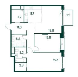 2-BD Apartment Sale, 91 sq. m. at Primavera, Volokolamskoye Highway, вл67, Moscow, Russia #2 2-BD Apartment Sale, 91 sq. m. at Primavera, Volokolamskoye Highway, вл67, Moscow, Russia #2