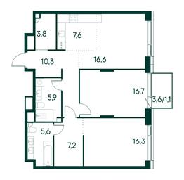 2-BD Apartment Sale, 91.1 sq. m. at Primavera, Volokolamskoye Highway, вл67, Moscow, Russia #3 2-BD Apartment Sale, 91.1 sq. m. at Primavera, Volokolamskoye Highway, вл67, Moscow, Russia #3