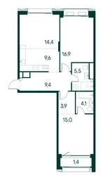 2-BD Apartment Sale, 80.2平方米 at Primavera, Volokolamskoye Highway, вл67, Moscow, Russia #2