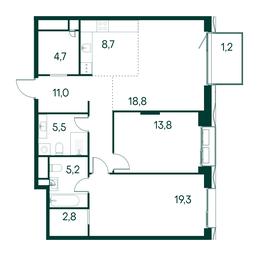 2-BD Apartment Sale, 91 sq. m. at Primavera, Volokolamskoye Highway, вл67, Moscow, Russia #2