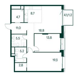 2-BD Apartment Sale, 91 sq. m. at Primavera, Volokolamskoye Highway, вл67, Moscow, Russia #3