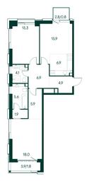 2-BD Apartment Sale, 88 sq. m. at Primavera, Volokolamskoye Highway, вл67, Moscow, Russia #3 2-BD Apartment Sale, 88 sq. m. at Primavera, Volokolamskoye Highway, вл67, Moscow, Russia #3