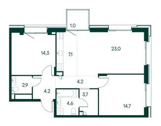 2-BD Apartment Sale, 79.7平方米 at Primavera, Volokolamskoye Highway, вл67, Moscow, Russia #2 2-BD Apartment Sale, 79.7平方米 at Primavera, Volokolamskoye Highway, вл67, Moscow, Russia #2