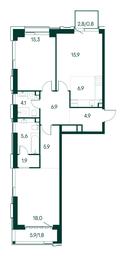 2-BD Apartment Sale, 88 sq. m. at Primavera, Volokolamskoye Highway, вл67, Moscow, Russia #3 2-BD Apartment Sale, 88 sq. m. at Primavera, Volokolamskoye Highway, вл67, Moscow, Russia #3