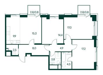3-BD Apartment Sale, 99.1 sq. m. at Primavera, Volokolamskoye Highway, вл67, Moscow, Russia #3 3-BD Apartment Sale, 99.1 sq. m. at Primavera, Volokolamskoye Highway, вл67, Moscow, Russia #3