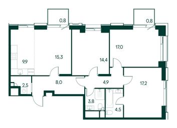 3-BD Apartment Sale, 99.1 sq. m. at Primavera, Volokolamskoye Highway, вл67, Moscow, Russia #2 3-BD Apartment Sale, 99.1 sq. m. at Primavera, Volokolamskoye Highway, вл67, Moscow, Russia #2