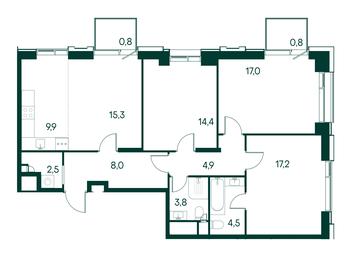 3-BD Apartment Sale, 99.1平方米 at Primavera, Volokolamskoye Highway, вл67, Moscow, Russia #2 3-BD Apartment Sale, 99.1平方米 at Primavera, Volokolamskoye Highway, вл67, Moscow, Russia #2
