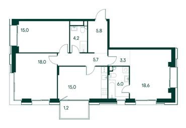 3-BD Apartment Sale, 92.8平方米 at Primavera, Volokolamskoye Highway, вл67, Moscow, Russia #2 3-BD Apartment Sale, 92.8平方米 at Primavera, Volokolamskoye Highway, вл67, Moscow, Russia #2