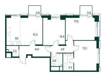 3-BD Apartment Sale, 99.1 sq. m. at Primavera, Volokolamskoye Highway, вл67, Moscow, Russia #2 3-BD Apartment Sale, 99.1 sq. m. at Primavera, Volokolamskoye Highway, вл67, Moscow, Russia #2