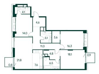 3-BD Apartment Sale, 119.2平方米 at Primavera, Volokolamskoye Highway, вл67, Moscow, Russia #2 3-BD Apartment Sale, 119.2平方米 at Primavera, Volokolamskoye Highway, вл67, Moscow, Russia #2