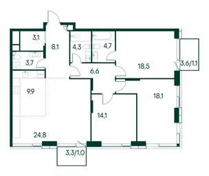3-BD Apartment Sale, 118 sq. m. at Primavera, Volokolamskoye Highway, вл67, Moscow, Russia #3 3-BD Apartment Sale, 118 sq. m. at Primavera, Volokolamskoye Highway, вл67, Moscow, Russia #3