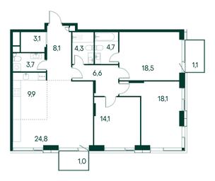 3-BD Apartment Sale, 118 sq. m. at Primavera, Volokolamskoye Highway, вл67, Moscow, Russia #2 3-BD Apartment Sale, 118 sq. m. at Primavera, Volokolamskoye Highway, вл67, Moscow, Russia #2