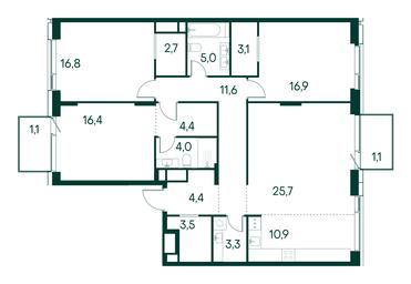 3-BD Apartment Sale, 130.9 sq. m. at Primavera, Volokolamskoye Highway, вл67, Moscow, Russia #2 3-BD Apartment Sale, 130.9 sq. m. at Primavera, Volokolamskoye Highway, вл67, Moscow, Russia #2