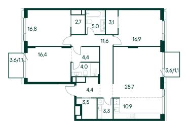 3-BD Apartment Sale, 130.9 sq. m. at Primavera, Volokolamskoye Highway, вл67, Moscow, Russia #3 3-BD Apartment Sale, 130.9 sq. m. at Primavera, Volokolamskoye Highway, вл67, Moscow, Russia #3