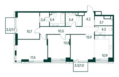 3-BD Apartment Sale, 112.6平方米 at Primavera, Volokolamskoye Highway, вл67, Moscow, Russia #3 3-BD Apartment Sale, 112.6平方米 at Primavera, Volokolamskoye Highway, вл67, Moscow, Russia #3