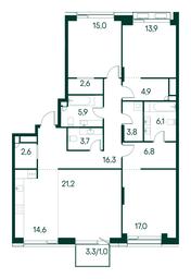 3-BD Apartment Sale, 135.1 sq. m. at Primavera, Volokolamskoye Highway, вл67, Moscow, Russia #3 3-BD Apartment Sale, 135.1 sq. m. at Primavera, Volokolamskoye Highway, вл67, Moscow, Russia #3
