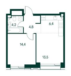 1-BD Apartment Sale, 43.3 sq. m. at Primavera, Volokolamskoye Highway, вл67, Moscow, Russia #3