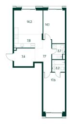 2-BD Apartment Sale, 75.7 sq. m. at Primavera, Volokolamskoye Highway, вл67, Moscow, Russia #3 2-BD Apartment Sale, 75.7 sq. m. at Primavera, Volokolamskoye Highway, вл67, Moscow, Russia #3