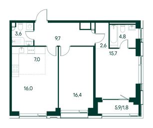 2-BD Apartment Sale, 77.6平方米 at Primavera, Volokolamskoye Highway, вл67, Moscow, Russia #3 2-BD Apartment Sale, 77.6平方米 at Primavera, Volokolamskoye Highway, вл67, Moscow, Russia #3