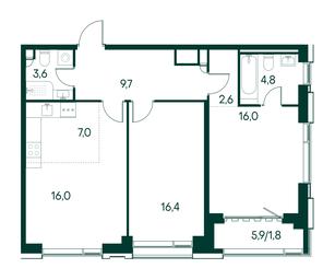 2-BD Apartment Sale, 77.9 sq. m. at Primavera, Volokolamskoye Highway, вл67, Moscow, Russia #3