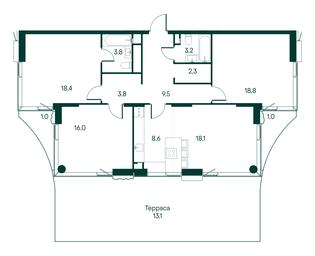 3-BD Apartment Sale, 117.6平方米 at Primavera, Volokolamskoye Highway, вл67, Moscow, Russia #2