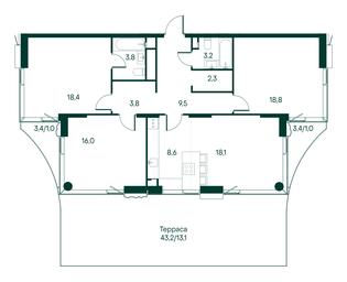 3-BD Apartment Sale, 117.6平方米 at Primavera, Volokolamskoye Highway, вл67, Moscow, Russia #3
