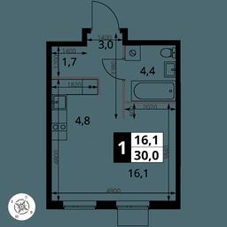 Apartment Sale, 30 sq. m. at 1 Izmajlovskij, Montazhnaya Street, 8с13, Moscow, Russia #4