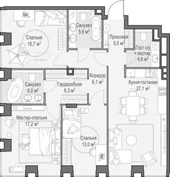 1-BD Apartment Sale, 56.2 sq. m. at Life Time, Sergeya Makeyeva Street, вл11/9с1-10, Moscow, Russia #4