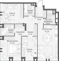 2-BD Apartment Sale, 109.8 sq. m. at Life Time, Sergeya Makeyeva Street, вл11/9с1-10, Moscow, Russia #2 2-BD Apartment Sale, 109.8 sq. m. at Life Time, Sergeya Makeyeva Street, вл11/9с1-10, Moscow, Russia #2