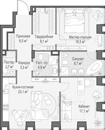 1-BD Apartment Sale, 91.2 sq. m. at Life Time, Sergeya Makeyeva Street, вл11/9с1-10, Moscow, Russia #4