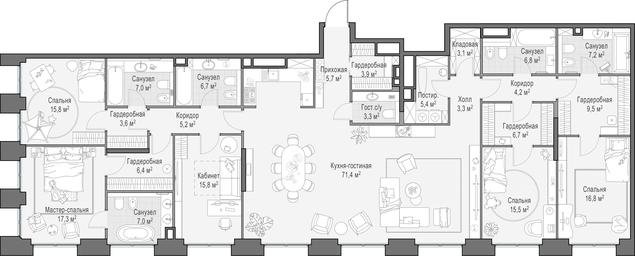 2-BD Apartment Sale, 117.7 sq. m. at Life Time, Sergeya Makeyeva Street, вл11/9с1-10, Moscow, Russia #2 2-BD Apartment Sale, 117.7 sq. m. at Life Time, Sergeya Makeyeva Street, вл11/9с1-10, Moscow, Russia #2