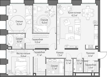 2-BD Apartment Sale, 143.7 sq. m. at Life Time, Sergeya Makeyeva Street, вл11/9с1-10, Moscow, Russia #3