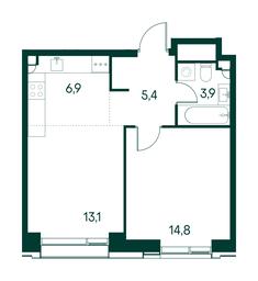 1-BD Apartment Sale, 44.1平方米 at Primavera, Volokolamskoye Highway, вл67, Moscow, Russia #2